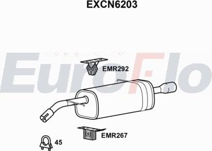 EuroFlo EXCN6203 - Insert de silencieux, silencieux arrière cwaw.fr