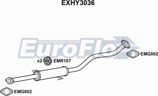 EuroFlo EXHY3036 - Silencieux central cwaw.fr