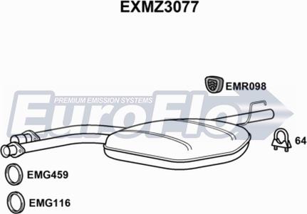 EuroFlo EXMZ3077 - Silencieux central cwaw.fr