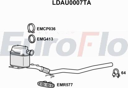 EuroFlo LDAU0007TA - Filtre à particules / à suie, échappement cwaw.fr