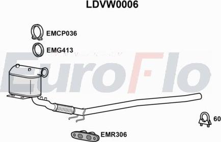 EuroFlo LDVW0006 - Filtre à particules / à suie, échappement cwaw.fr