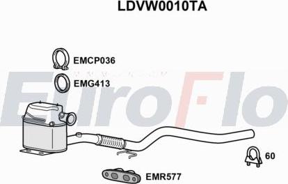 EuroFlo LDVW0010TA - Filtre à particules / à suie, échappement cwaw.fr