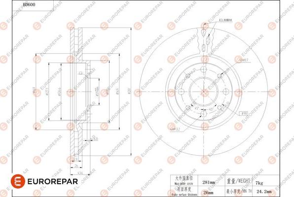 EUROREPAR 1684304280 - Disque de frein cwaw.fr