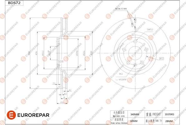 EUROREPAR 1684301480 - Disque de frein cwaw.fr