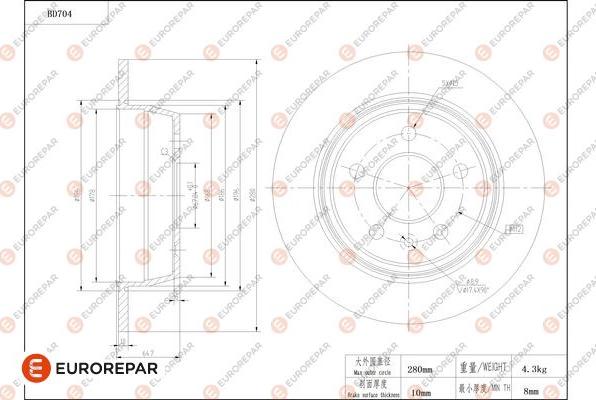 EUROREPAR 1684314680 - Disque de frein cwaw.fr