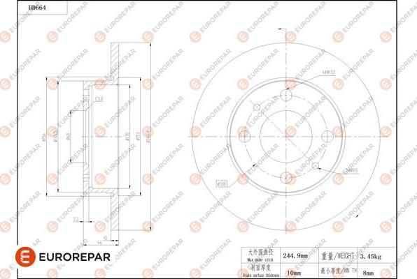 EUROREPAR 1684310680 - Disque de frein cwaw.fr