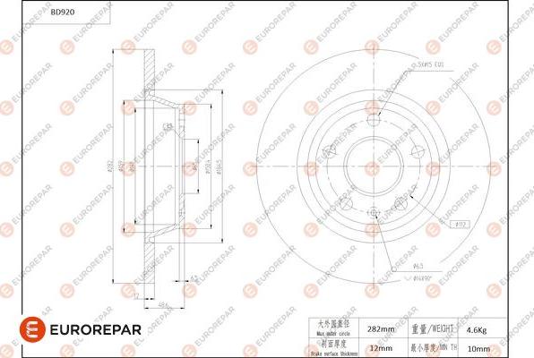 EUROREPAR 1684336280 - Disque de frein cwaw.fr