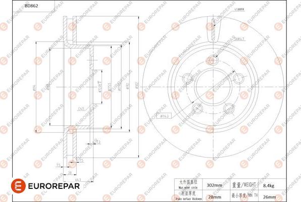 EUROREPAR 1684330480 - Disque de frein cwaw.fr