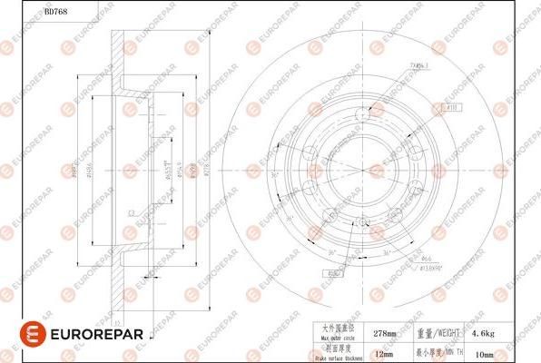 EUROREPAR 1684321080 - Disque de frein cwaw.fr