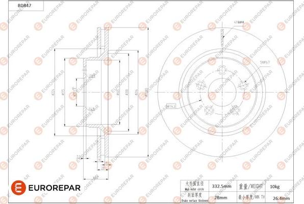 EUROREPAR 1684328980 - Disque de frein cwaw.fr