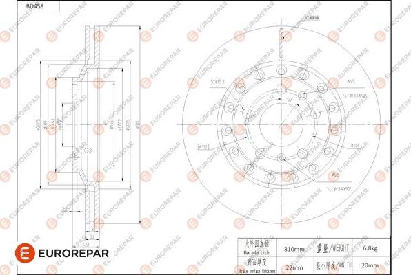 EUROREPAR 1684290080 - Disque de frein cwaw.fr