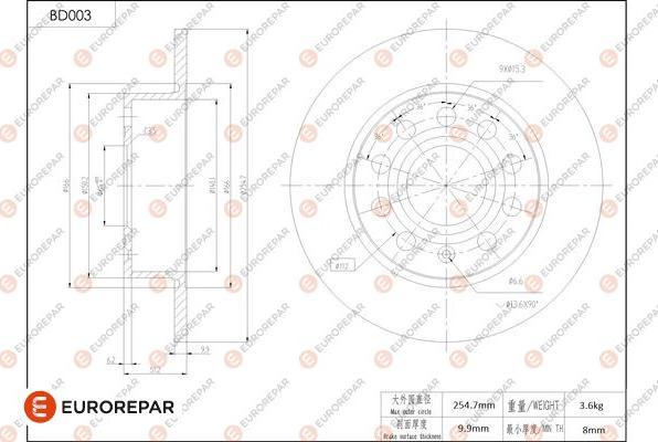 EUROREPAR 1684244580 - Disque de frein cwaw.fr