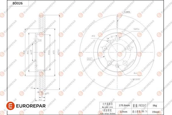 EUROREPAR 1684246880 - Disque de frein cwaw.fr