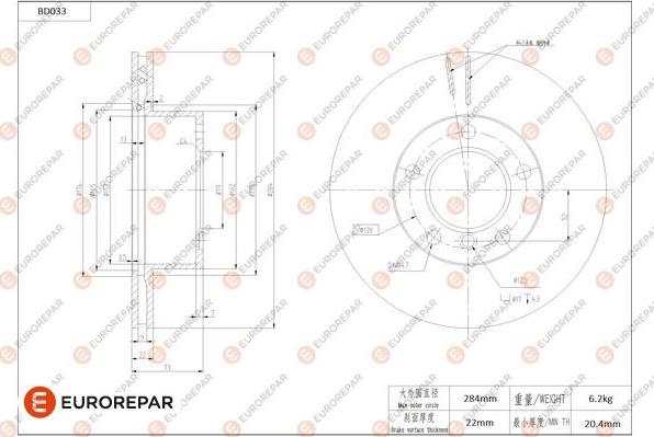 EUROREPAR 1684247580 - Disque de frein cwaw.fr