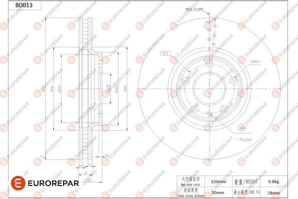 EUROREPAR 1684255580 - Disque de frein cwaw.fr