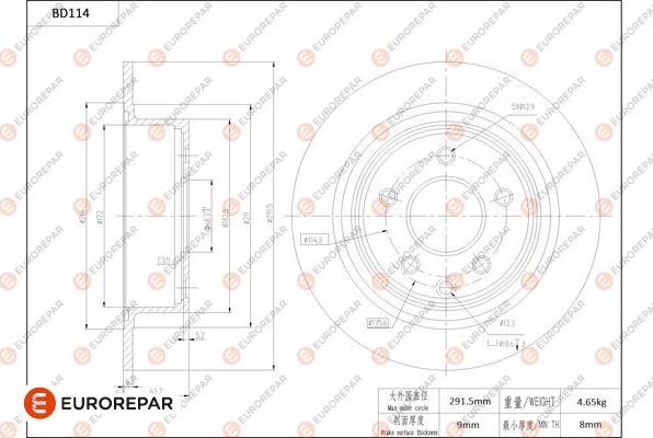 EUROREPAR 1684255680 - Disque de frein cwaw.fr