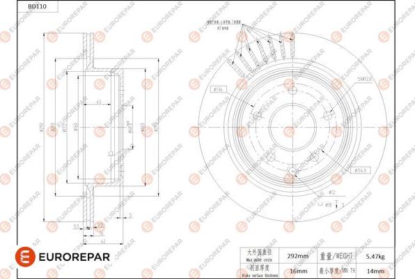 EUROREPAR 1684255280 - Disque de frein cwaw.fr