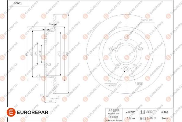 EUROREPAR 1684250380 - Disque de frein cwaw.fr