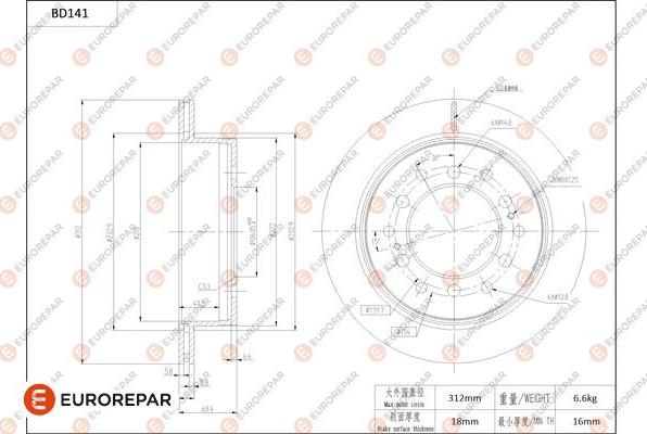 EUROREPAR 1684258380 - Disque de frein cwaw.fr