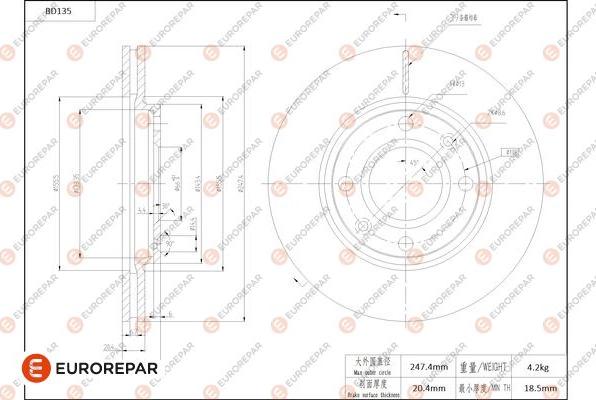 EUROREPAR 1684257780 - Disque de frein cwaw.fr