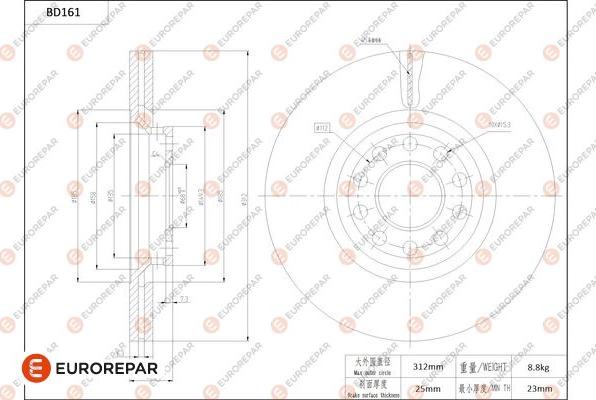 EUROREPAR 1684260380 - Disque de frein cwaw.fr