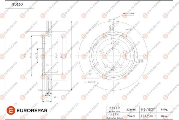 EUROREPAR 1684260280 - Disque de frein cwaw.fr