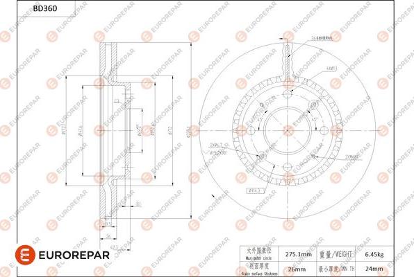 EUROREPAR 1684280280 - Disque de frein cwaw.fr