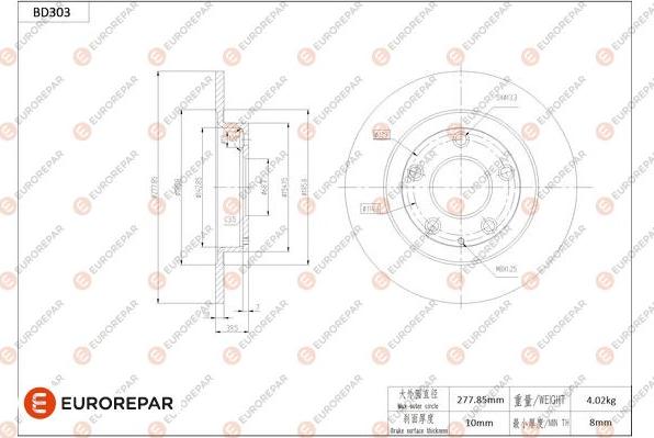 EUROREPAR 1684274580 - Disque de frein cwaw.fr