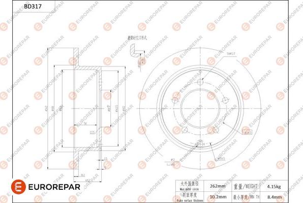 EUROREPAR 1684275980 - Disque de frein cwaw.fr