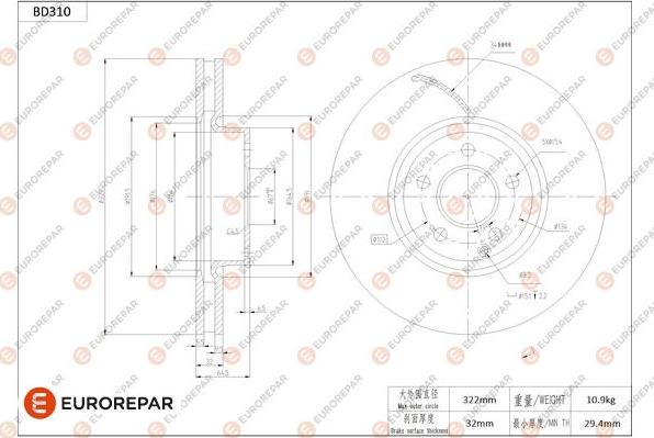 EUROREPAR 1684275280 - Disque de frein cwaw.fr