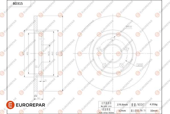 EUROREPAR 1684275780 - Disque de frein cwaw.fr