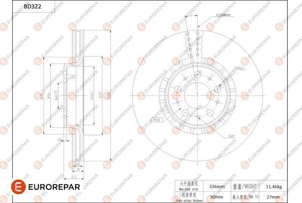 EUROREPAR 1684276480 - Disque de frein cwaw.fr