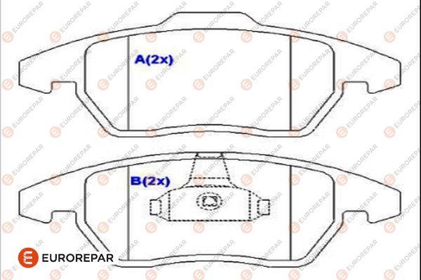 EUROREPAR 1686755480 - Kit de plaquettes de frein, frein à disque cwaw.fr