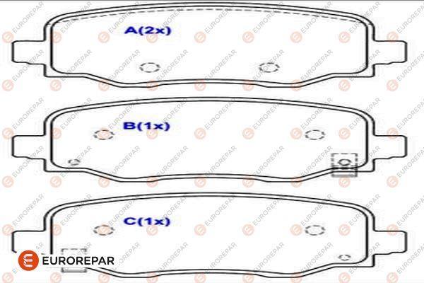 EUROREPAR 1686774580 - Kit de plaquettes de frein, frein à disque cwaw.fr