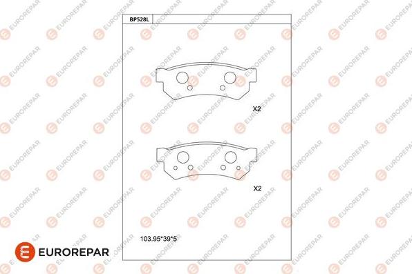 EUROREPAR 1681291080 - Kit de plaquettes de frein, frein à disque cwaw.fr