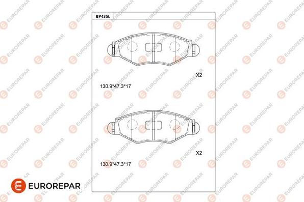 EUROREPAR 1681249580 - Kit de plaquettes de frein, frein à disque cwaw.fr