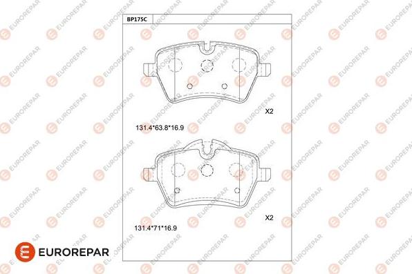 EUROREPAR 1681249380 - Kit de plaquettes de frein, frein à disque cwaw.fr