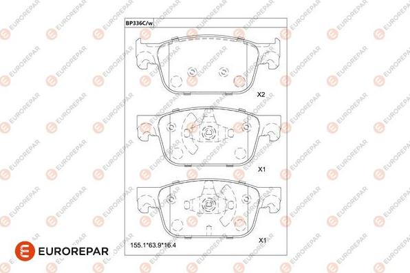 EUROREPAR 1681244080 - Kit de plaquettes de frein, frein à disque cwaw.fr