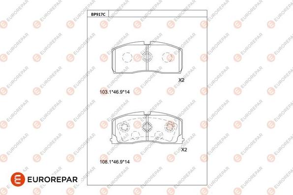 EUROREPAR 1681244880 - Kit de plaquettes de frein, frein à disque cwaw.fr