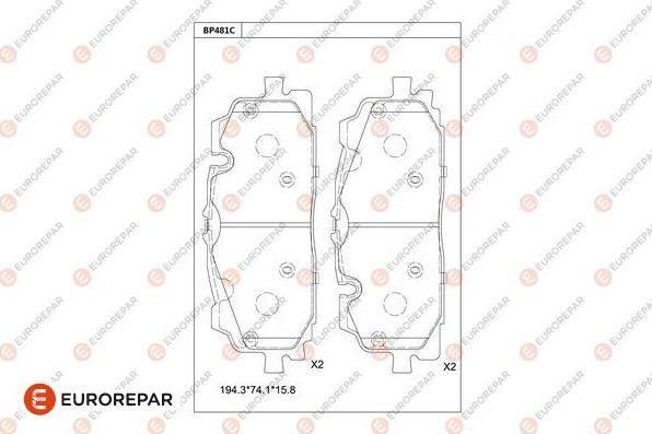 EUROREPAR 1681244280 - Kit de plaquettes de frein, frein à disque cwaw.fr