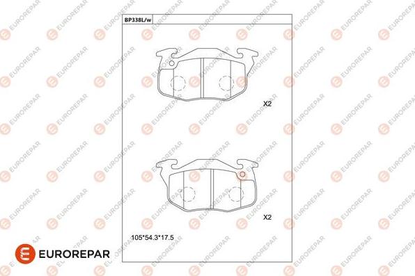 EUROREPAR 1681245580 - Kit de plaquettes de frein, frein à disque cwaw.fr