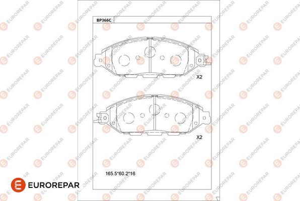 EUROREPAR 1681246580 - Kit de plaquettes de frein, frein à disque cwaw.fr