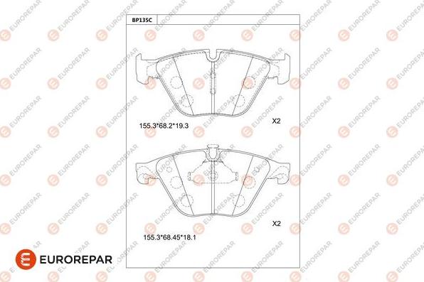 EUROREPAR 1681246180 - Kit de plaquettes de frein, frein à disque cwaw.fr