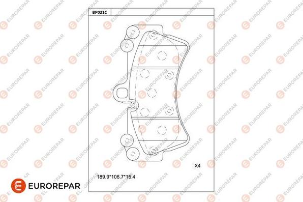 EUROREPAR 1681240580 - Kit de plaquettes de frein, frein à disque cwaw.fr