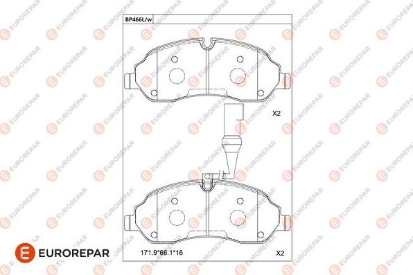 EUROREPAR 1681240180 - Kit de plaquettes de frein, frein à disque cwaw.fr