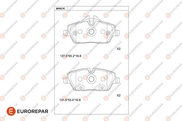 EUROREPAR 1681241580 - Kit de plaquettes de frein, frein à disque cwaw.fr