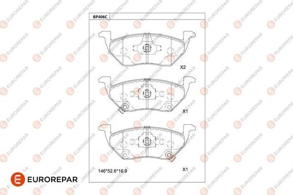 EUROREPAR 1681241280 - Kit de plaquettes de frein, frein à disque cwaw.fr