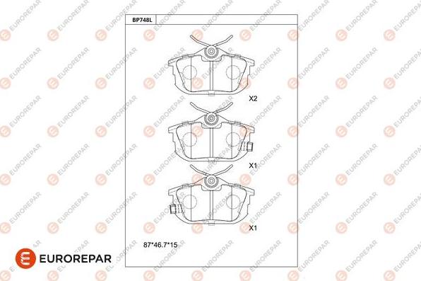 EUROREPAR 1681248480 - Kit de plaquettes de frein, frein à disque cwaw.fr