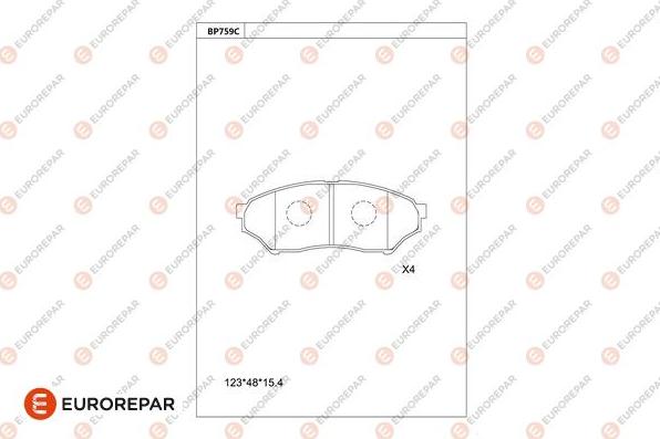 EUROREPAR 1681248580 - Kit de plaquettes de frein, frein à disque cwaw.fr