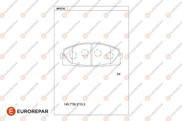 EUROREPAR 1681248880 - Kit de plaquettes de frein, frein à disque cwaw.fr